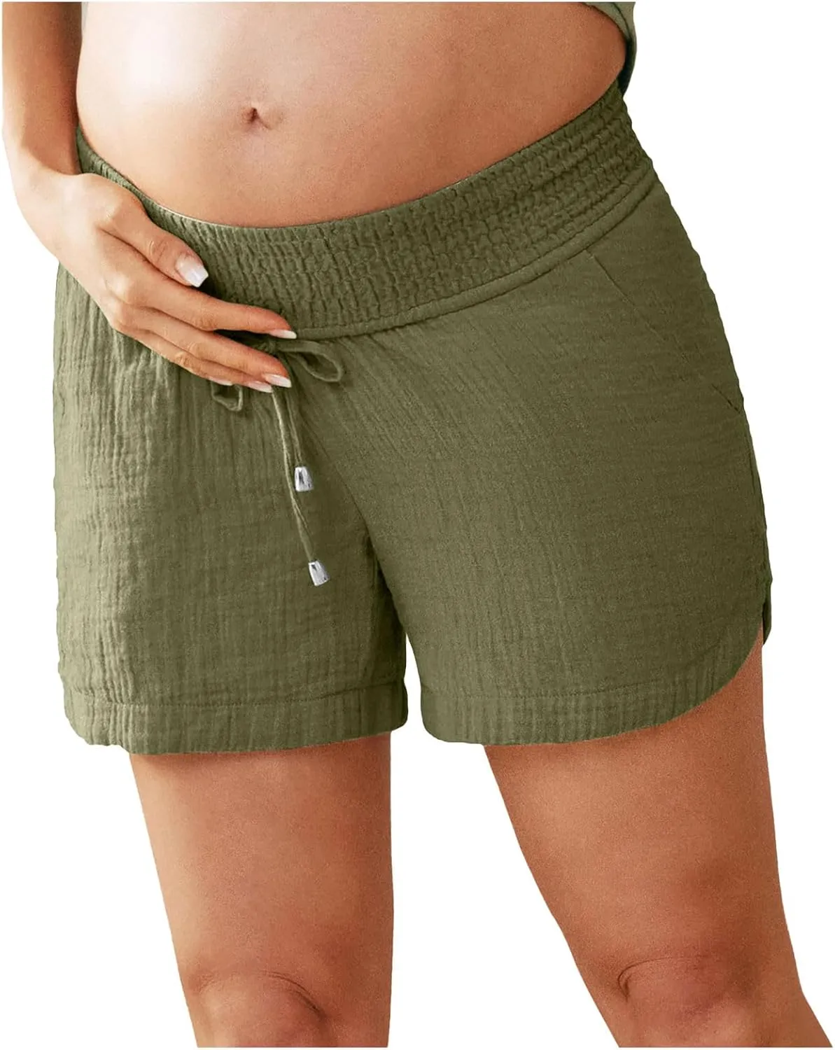 Shorts for Women 2024 Trendy Summer Casual Maternity Shorts Going Out Shorts with Pocket Elastic Waist Shorts