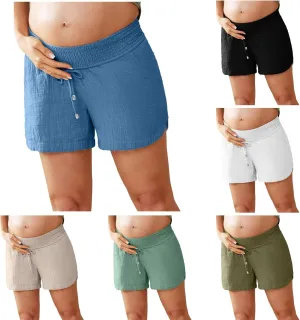 Shorts for Women 2024 Trendy Summer Casual Maternity Shorts Going Out Shorts with Pocket Elastic Waist Shorts