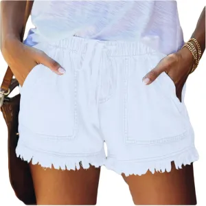 Shorts Women Elastic Waist Casual High Waisted Shorts