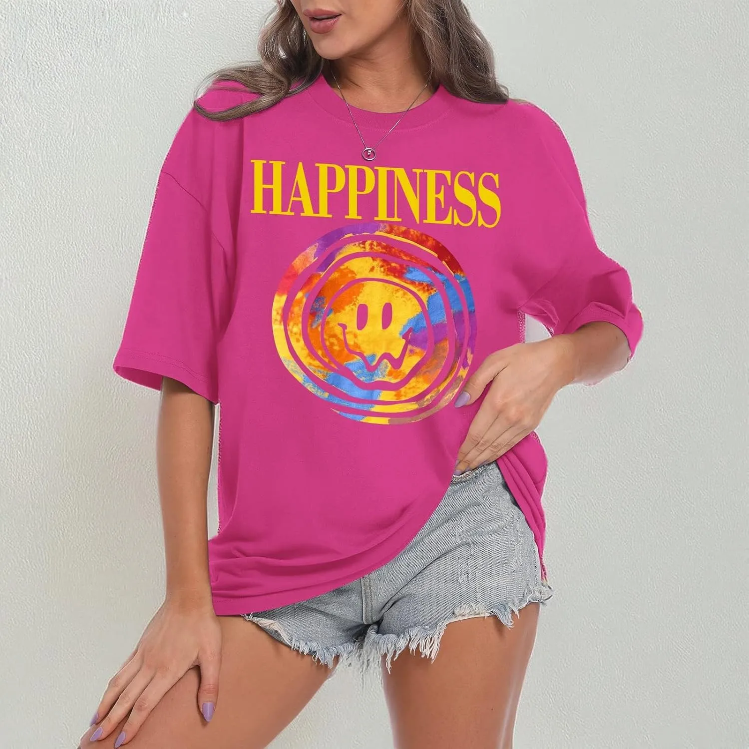 Slogan Graphic Boyfriend Tees Gym Oversized Aesthetic Letter Print T Shirts for Women Trendy Drop Shoulder Tshirt