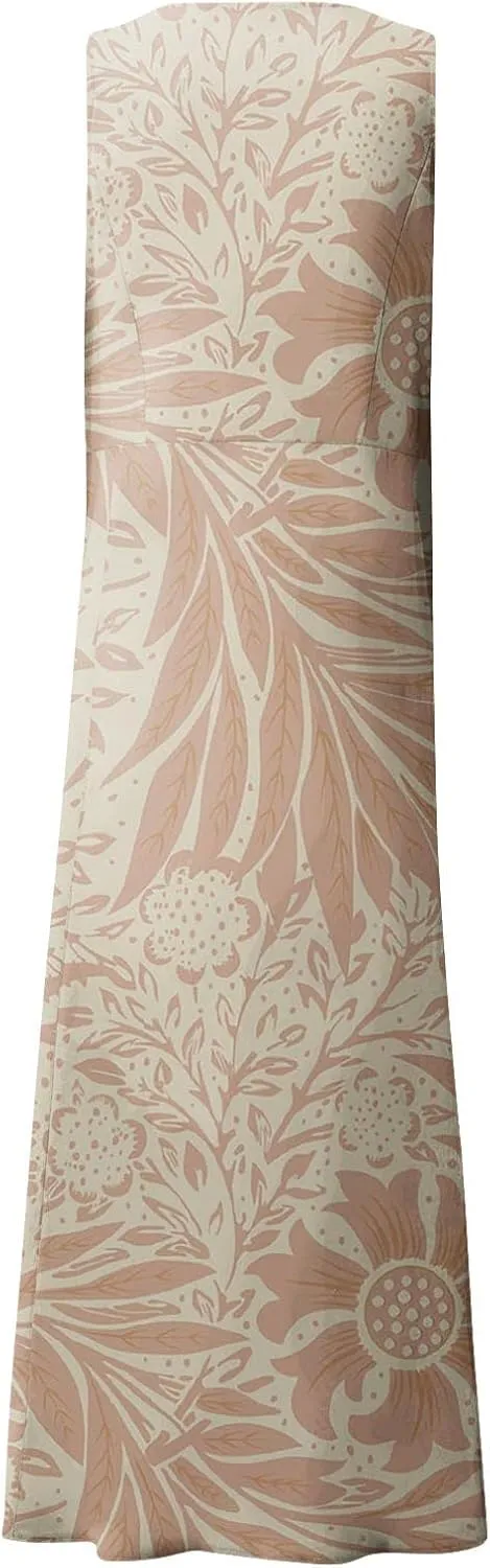 Summer Linen Dresses for Women 2025 Trendy Sleeveless Beach Vacation Travel Dress Casual Maxi Sun Dresses
