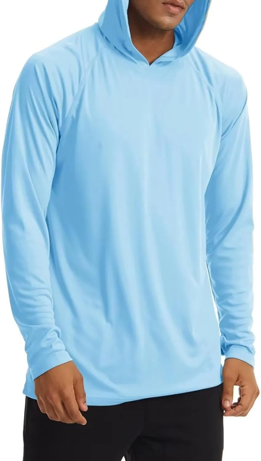 Sun Shirts for Men Hoodie UV Protection Breathable Long Sleeve Shirts Lightweight Quick Dry SPF Hiking Fishing Shirts