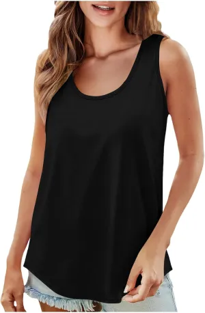 Tank Tops for Women Loose Fit Casual Flowy Plus Size Top Sleeveless Scoop Neck Summer Fashion Shirts Colthes 2025