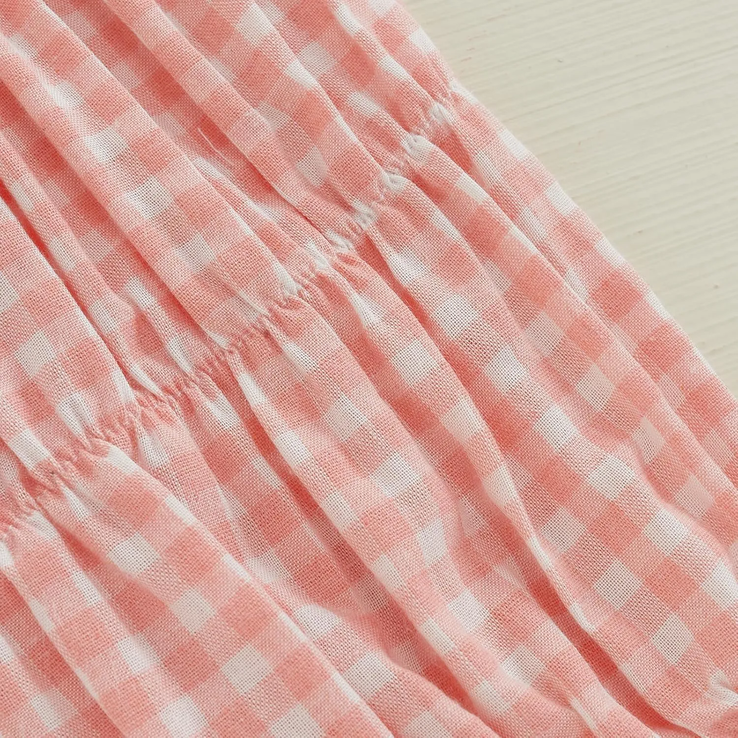 Toddler Baby Girl Shorts Summer Gingham/Striped Shorts Casual Elastic Waist Ruffled Shorts Bottoms