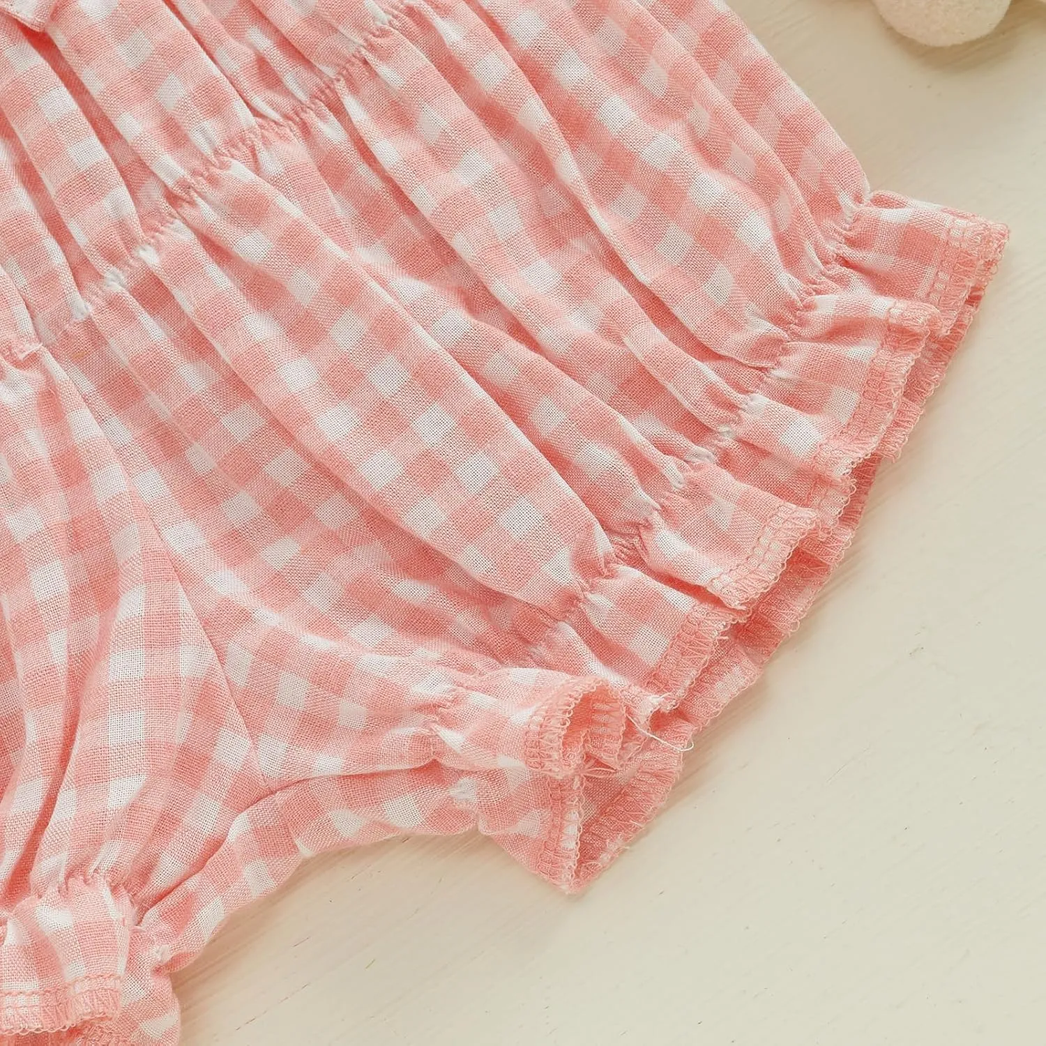 Toddler Baby Girl Shorts Summer Gingham/Striped Shorts Casual Elastic Waist Ruffled Shorts Bottoms