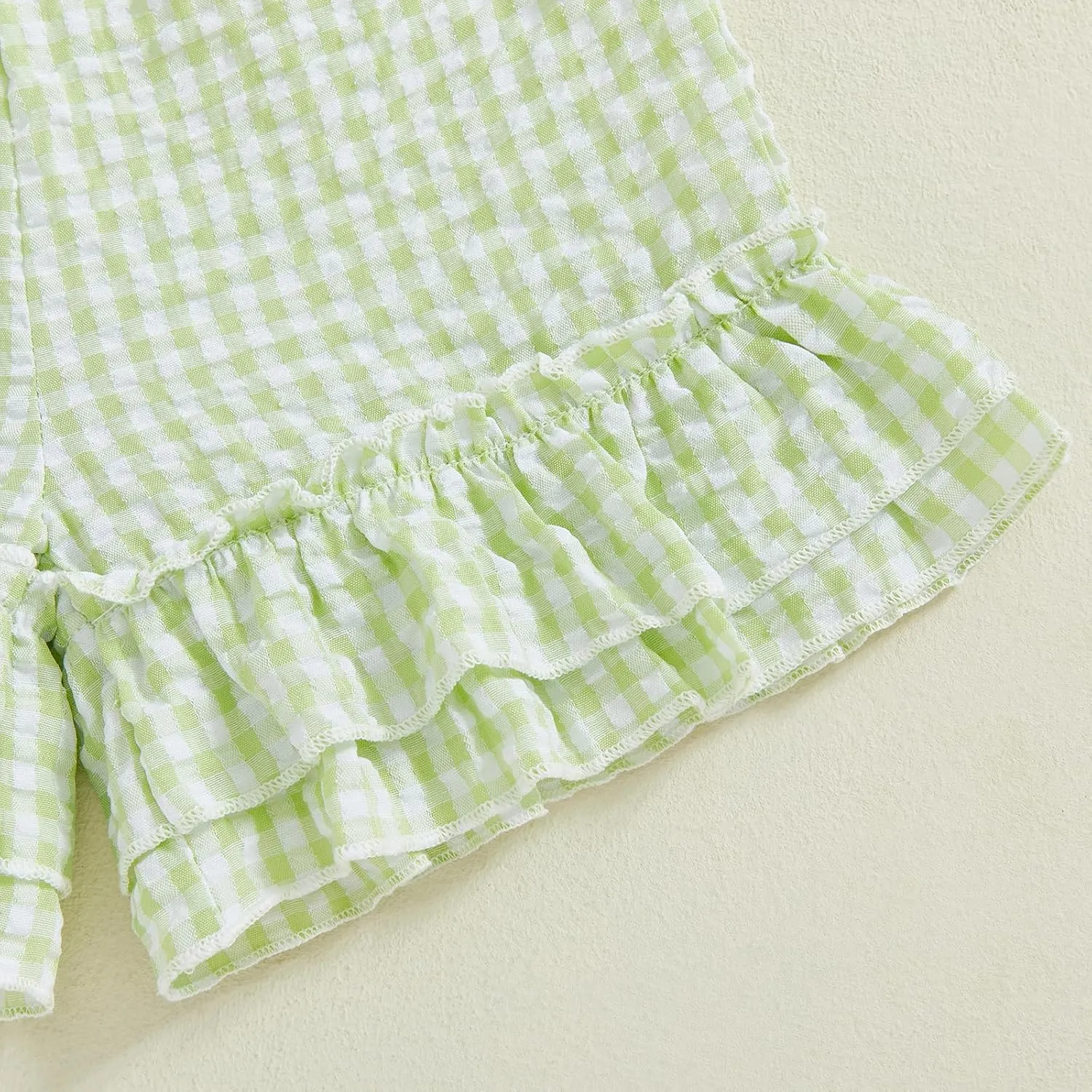 Toddler Baby Girl Shorts Summer Gingham/Striped Shorts Casual Elastic Waist Ruffled Shorts Bottoms