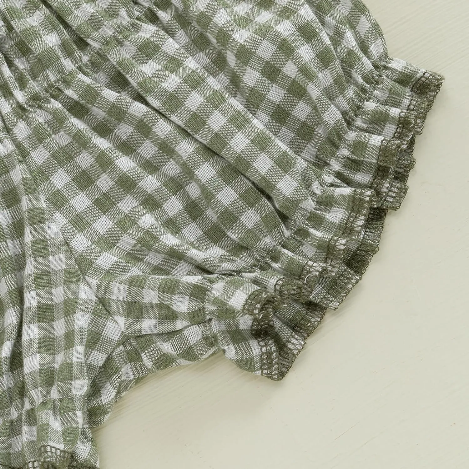 Toddler Baby Girl Shorts Summer Gingham/Striped Shorts Casual Elastic Waist Ruffled Shorts Bottoms