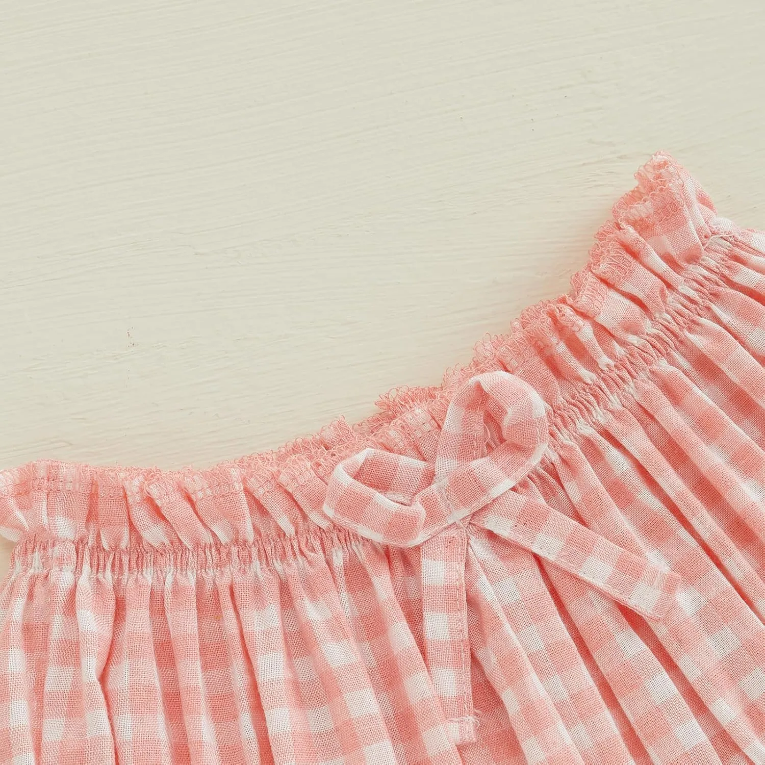 Toddler Baby Girl Shorts Summer Gingham/Striped Shorts Casual Elastic Waist Ruffled Shorts Bottoms