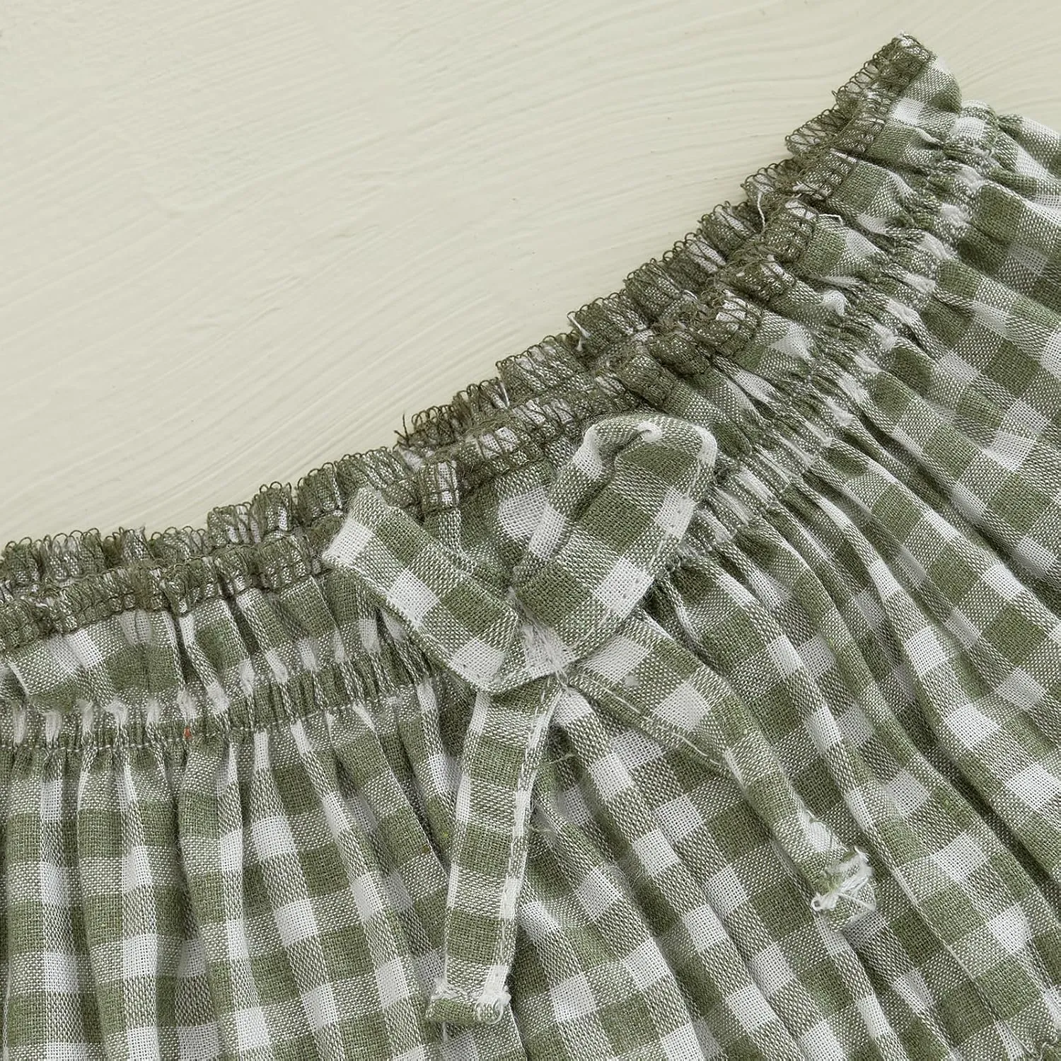 Toddler Baby Girl Shorts Summer Gingham/Striped Shorts Casual Elastic Waist Ruffled Shorts Bottoms