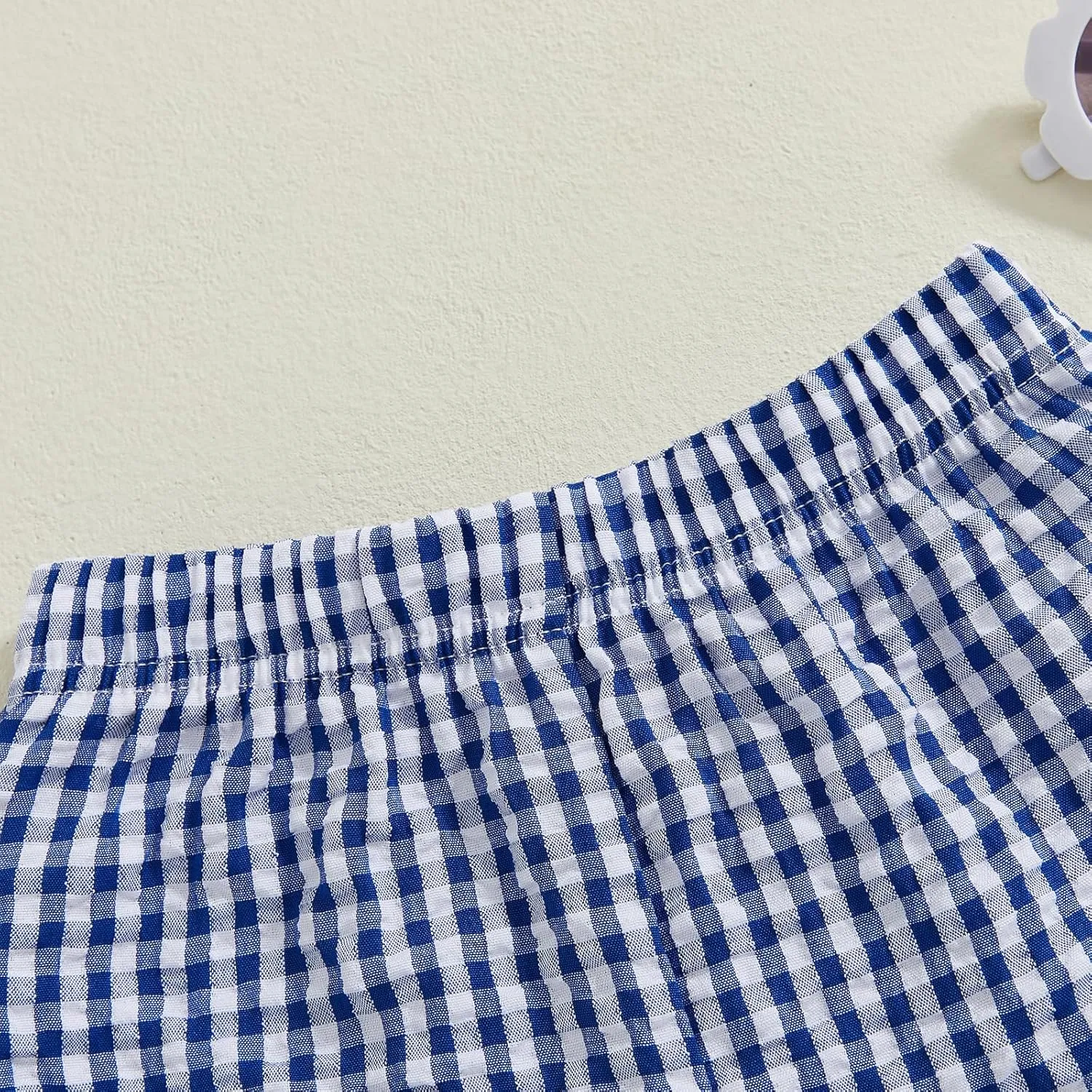 Toddler Baby Girl Shorts Summer Gingham/Striped Shorts Casual Elastic Waist Ruffled Shorts Bottoms