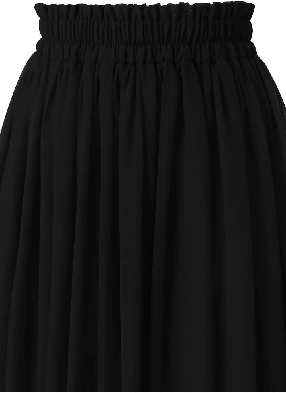 Topdress Women's Chiffon Skirts Elastic High Waist Tea Length A-line Ruffle Beach Skirts