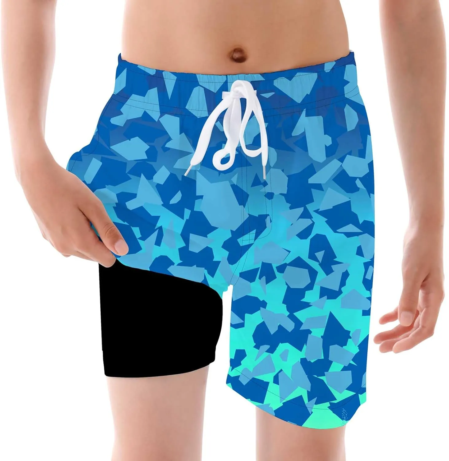 UNICOMIDEA Boys Swim Trunks Compression Liner Swimming Shorts Quick Dry Boxer Brief Swimwear 7-20 Years Bathing Suit