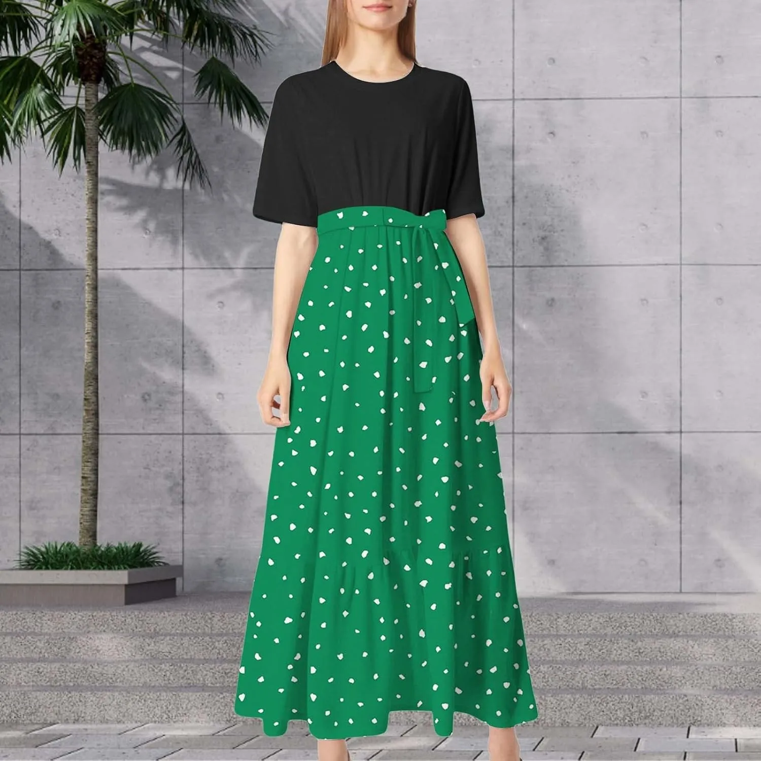 Women 2025 Summer Dresses Short Sleeve Ribbed Teacher Church Modest Business Casual Work Outfits Midi Dress