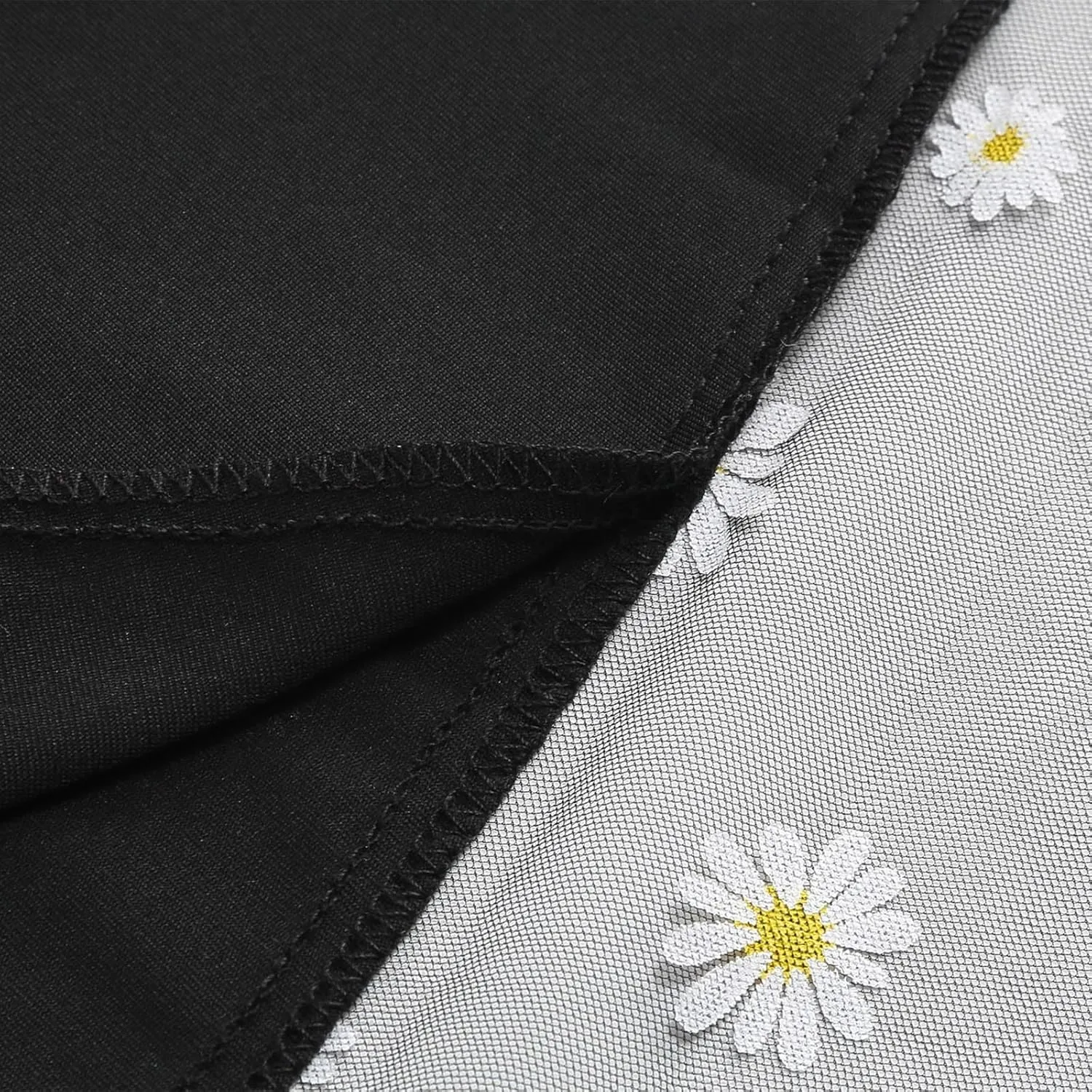 Women Daisy Embroidered Skirts Floral Mesh Casual Elastic High Waist Long Skirts Flower Swing A Line Skirts 2025