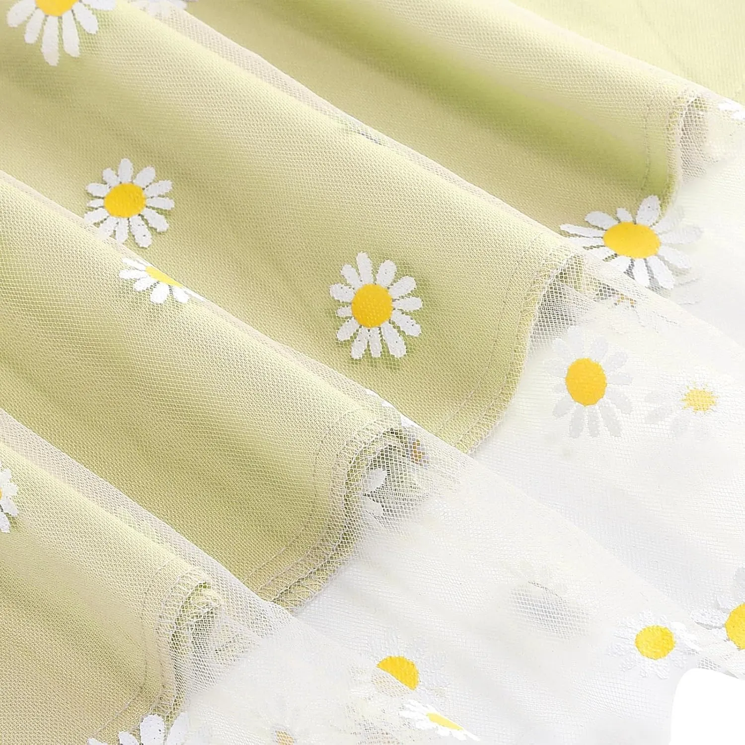Women Daisy Embroidered Skirts Floral Mesh Casual Elastic High Waist Long Skirts Flower Swing A Line Skirts 2025