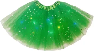 Women Light Up Tutu Skirt Stars Glow Tutus Layered Ballet Led Tulle Skirts for Halloween Party Costume