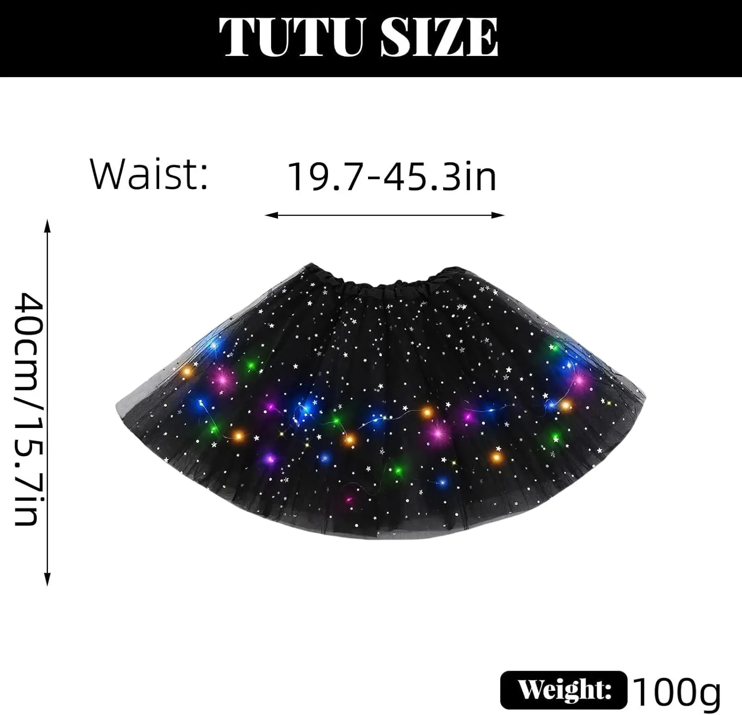 Women Light Up Tutu Skirt Stars Glow Tutus Layered Ballet Led Tulle Skirts for Halloween Party Costume