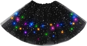 Women Light Up Tutu Skirt Stars Glow Tutus Layered Ballet Led Tulle Skirts for Halloween Party Costume