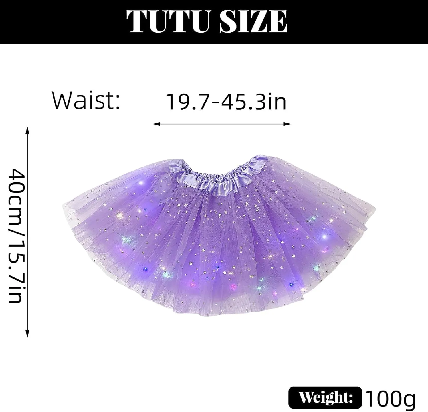 Women Light Up Tutu Skirt Stars Glow Tutus Layered Ballet Led Tulle Skirts for Halloween Party Costume