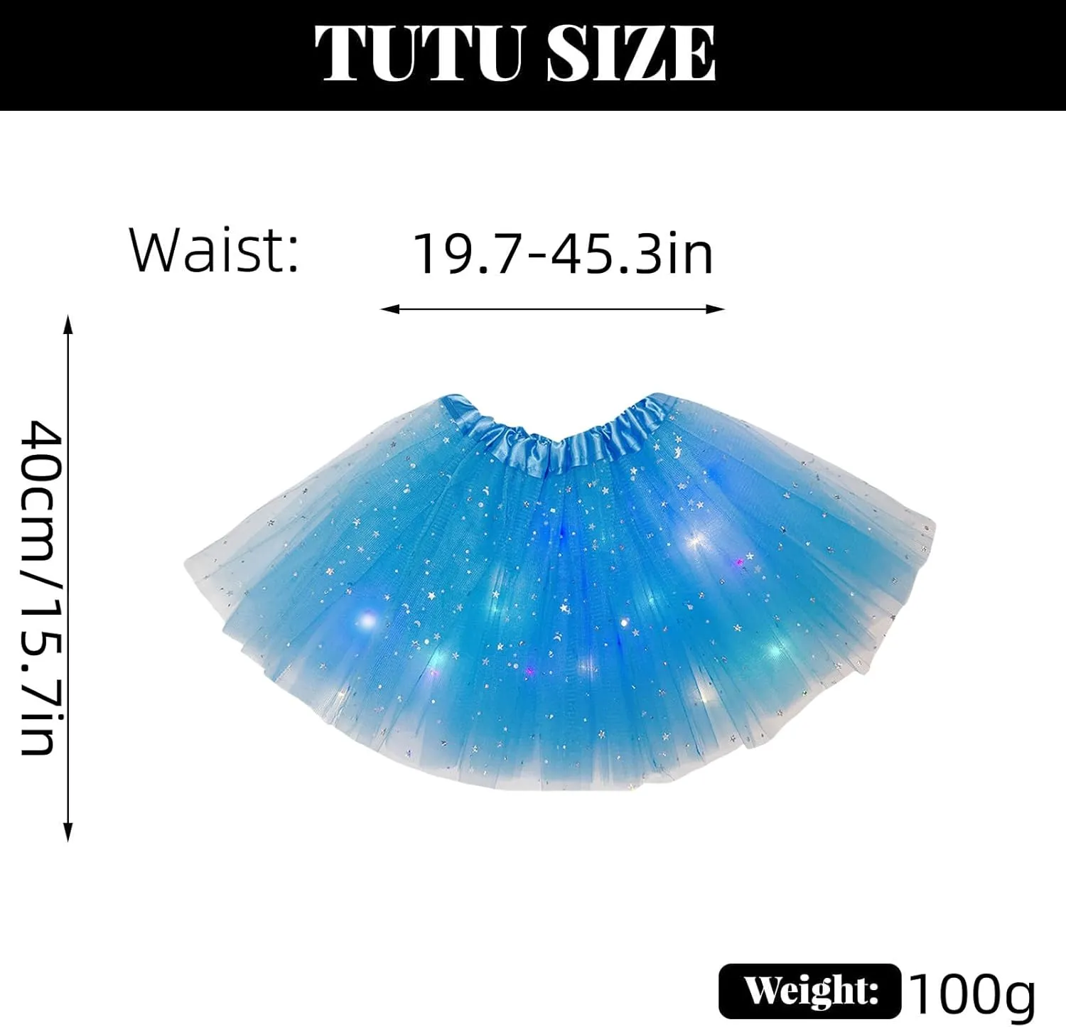 Women Light Up Tutu Skirt Stars Glow Tutus Layered Ballet Led Tulle Skirts for Halloween Party Costume