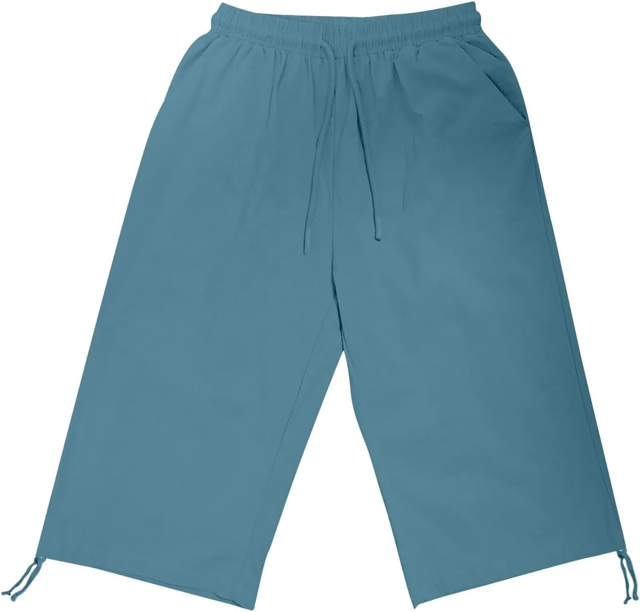 Women Linen Pants 2025 Summer Casual Capri Pants Cropped Tapered Lightweight Pants Travel Beach Outfits with Pocket