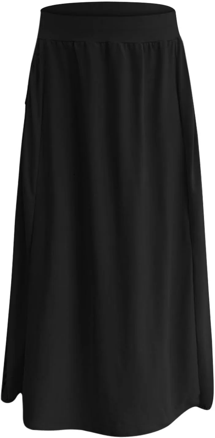 Women Summer Skirts with Pockets High Waist Casual Skirts Long Vacation Skirts Beach Boho Skirt Maxi Bubble Skirts