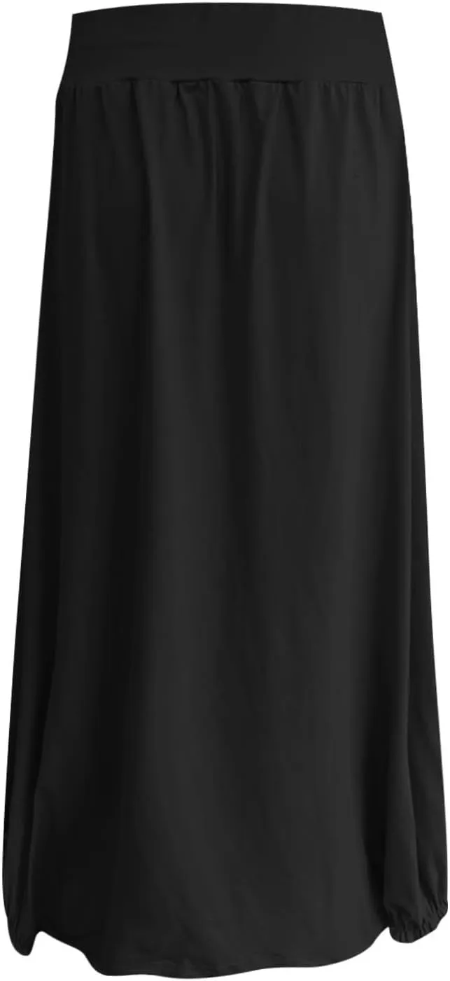 Women Summer Skirts with Pockets High Waist Casual Skirts Long Vacation Skirts Beach Boho Skirt Maxi Bubble Skirts