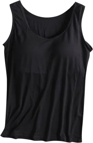 Women Tank Tops with Padded, Sleeveless Yoga Vest Soft Workout Racerback Tank-Top Built-in Bra Vests Sports Shirt