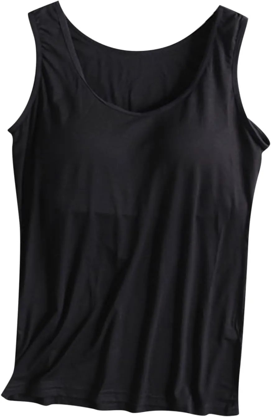 Women Tank Tops with Padded, Sleeveless Yoga Vest Soft Workout Racerback Tank-Top Built-in Bra Vests Sports Shirt