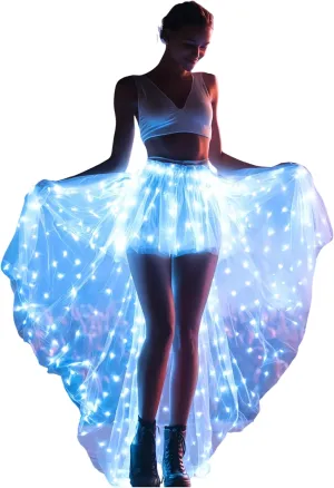 Women Tulle Tutu Skirts Adult A Line Rave Outfit Skirt LED Light Up Costumes Halloween¡­
