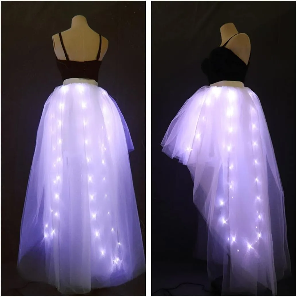 Women Tulle Tutu Skirts Adult A Line Rave Outfit Skirt LED Light Up Costumes Halloween¡­