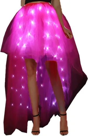 Women Tulle Tutu Skirts Adult A Line Rave Outfit Skirt LED Light Up Costumes Halloween¡­