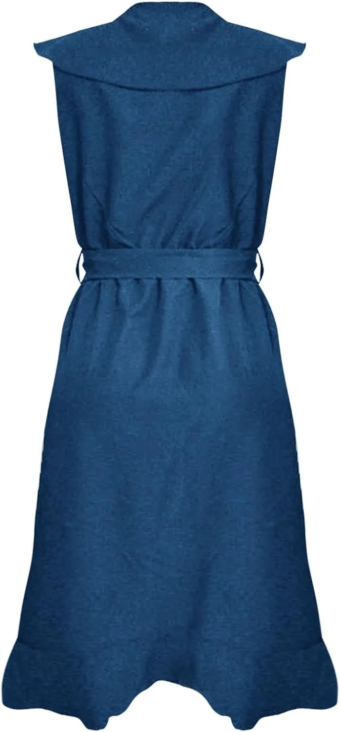 Women's 2025 Summer Wrap Midi Dress Casual Boho Deep V Neck Short Sleeve Ruffle Hem Split Beach Elegance Long Dresses