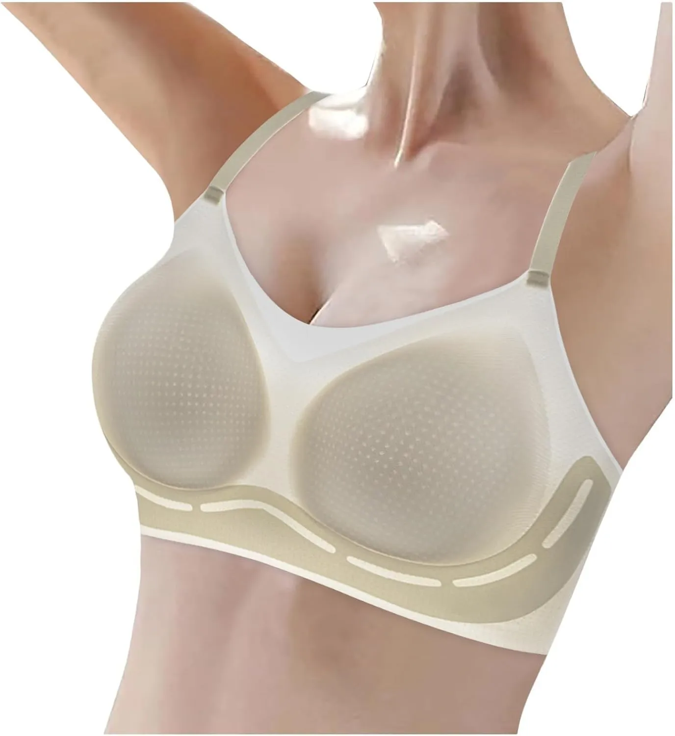 Womens Anti Sagging Bras Ice Silk Breathable Comfort Seamless Push Up Bras for Older Women Wireless Sports Underwear