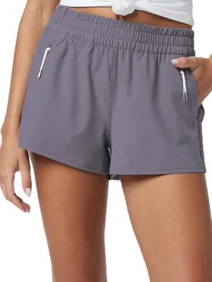 Women's Athletic Shorts Running Shorts Pocket Sporty Short Gym Elastic Workout Shorts