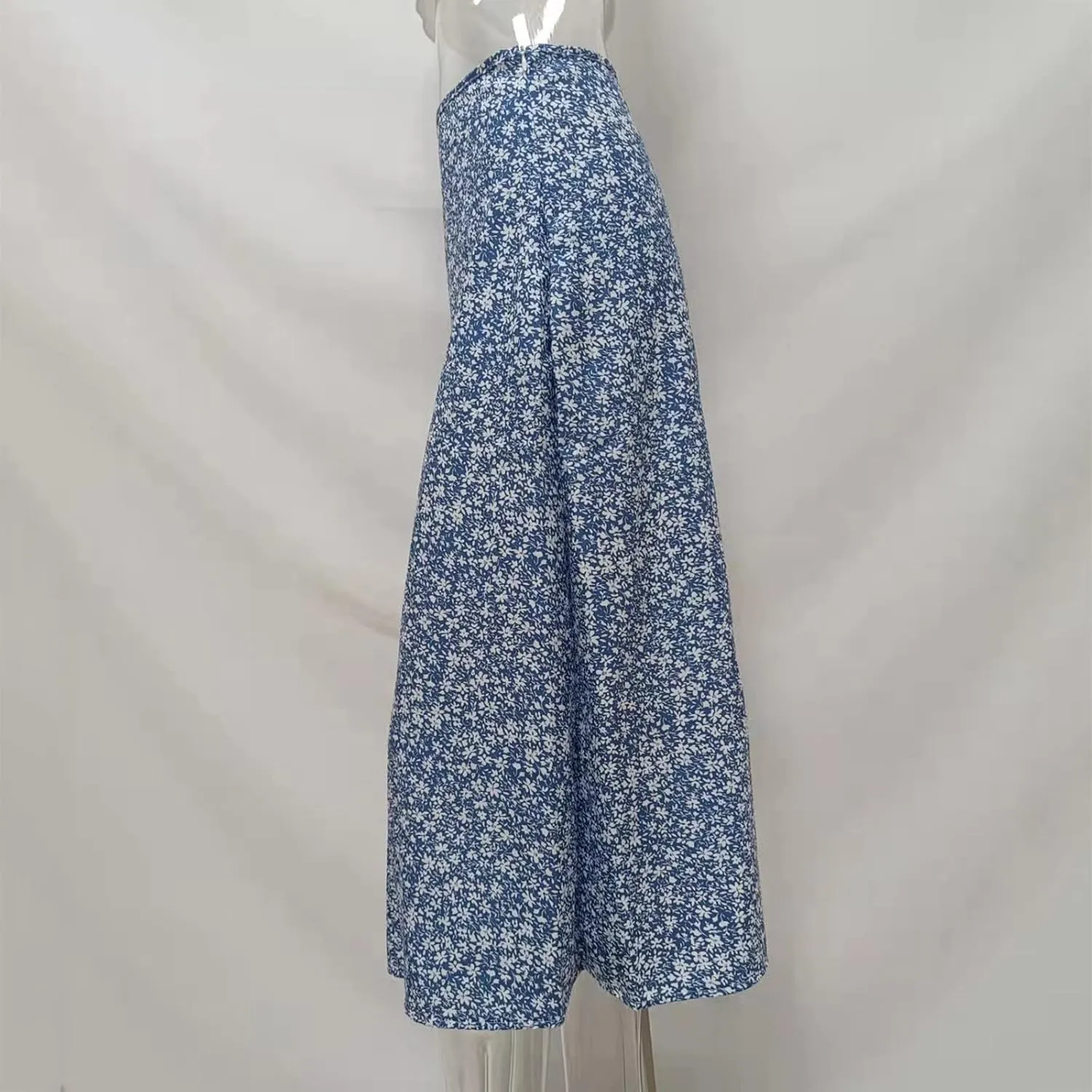 Women's Boho Floral Dresses 2025 Spring Summer Flowy Casual Dress Trendy High Waist A Line Split Midi Skirt