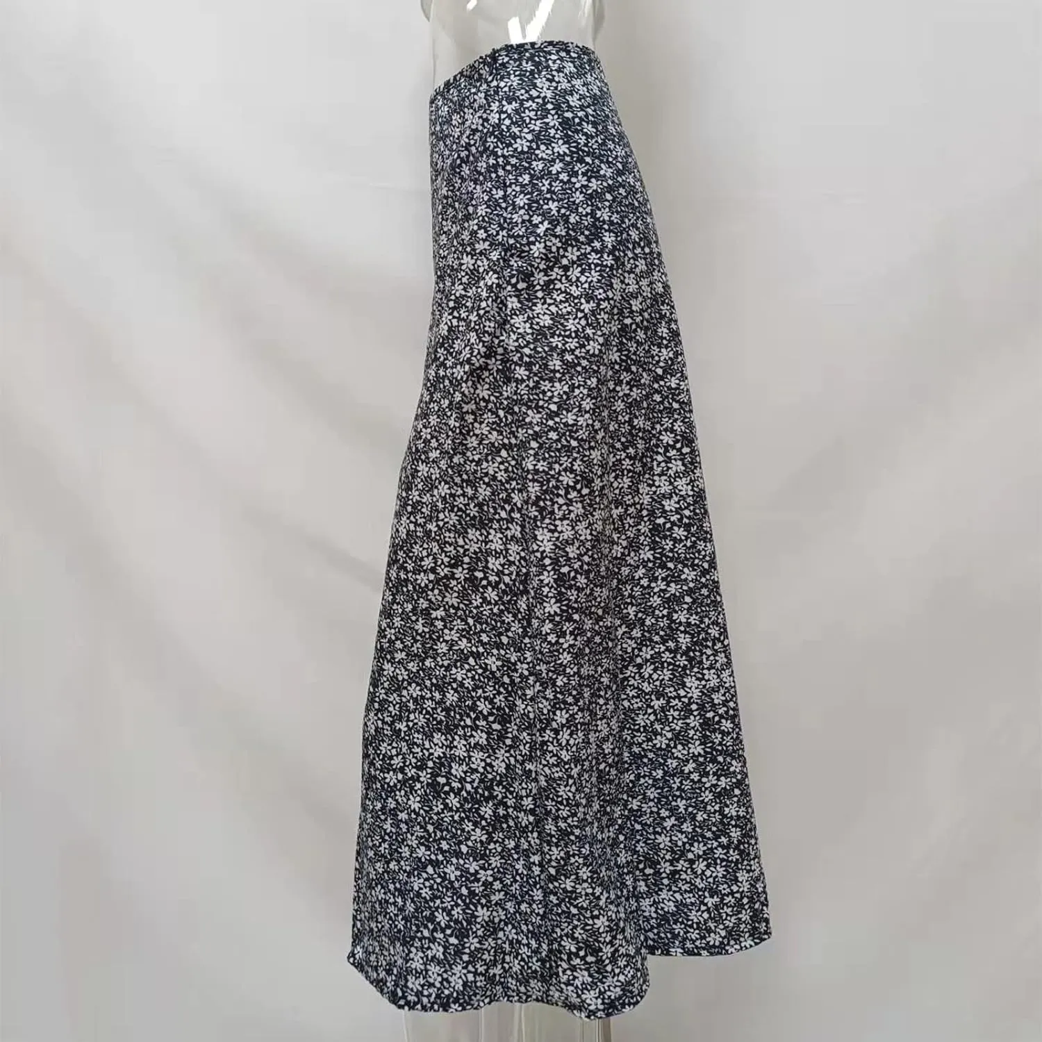 Women's Boho Floral Dresses 2025 Spring Summer Flowy Casual Dress Trendy High Waist A Line Split Midi Skirt