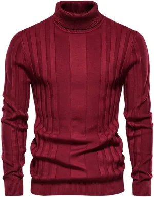 Womens Casual Turtleneck Oversized Knit Sweater 2024 Plus Size Winter Ribbed Knit Sweater Tops Cotton Jumper Blouse