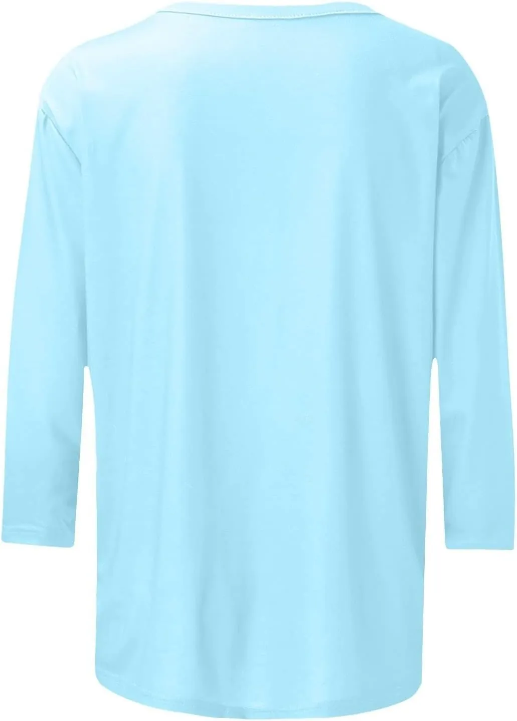 Women's Crewneck 3/4 Sleeve Tops,Casual Trendy Loose Fit Summer T Shirts Plain Tees Basic Tunic Blouses