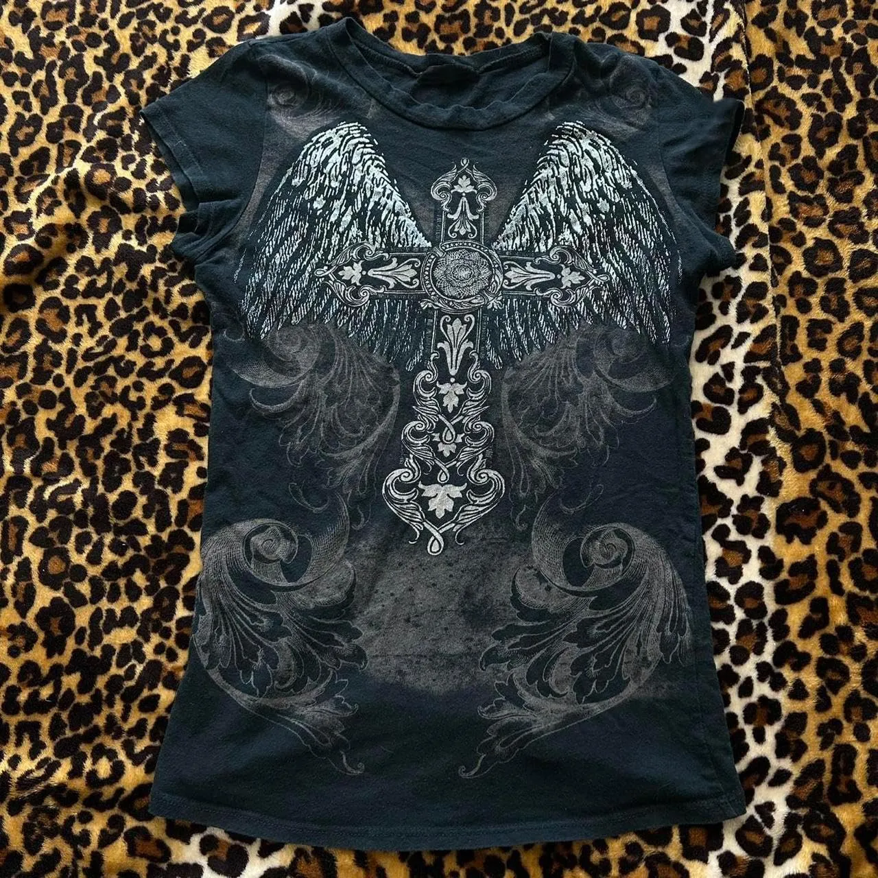 Womens E-Girls Short Sleeve Crop Top Fairy Grunge Y2k Summer Going Out Punk Rock Emo Goth Graphic Print T Shirts