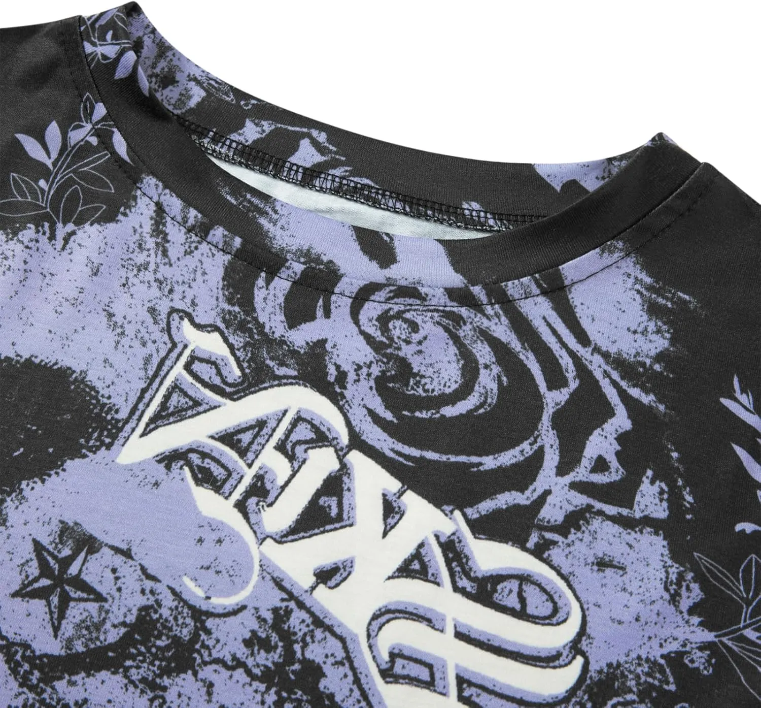 Womens E-Girls Short Sleeve Crop Top Fairy Grunge Y2k Summer Going Out Punk Rock Emo Goth Graphic Print T Shirts