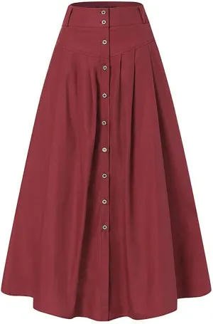 Womens Flowy Long Boho Floral Maxi Skirt Elastic High Waist Tiered Pleated Summer Casual Beach Skirt