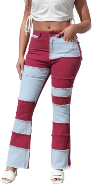 Womens High Waisted Bell Bottom Jeans Denim High Rise Flare Jean Pants Ripped Skinny Stretch Wide Leg Jeans