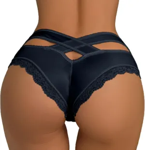 Women's Ice Silk Panties Low Waist Sexy Underwear Briefs Lace Thongs Cheeky Hipsters Breathable Tangas Comfor Funny