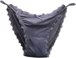 Womens Ice Silk Panties Sexy Thongs Cheeky Tangas Underwear for Women Breathable String Tummy Control Briefs Lace