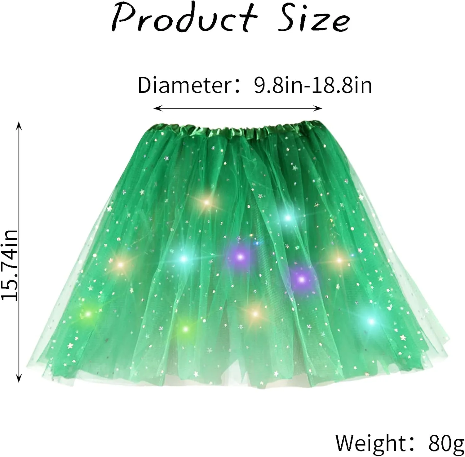 Women's LED Tutu Skirt Light Up Tutus Sparkle Skirts Layered Tulle Ballet Dance Skirt for Halloween Party Carnival Costume