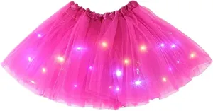 Women's LED Tutu Skirts Layered Ballet Dance Tulle Skirt Light Up Skirts for Party Costume