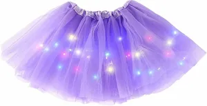 Women's LED Tutu Skirts Layered Ballet Dance Tulle Skirt Light Up Skirts for Party Costume