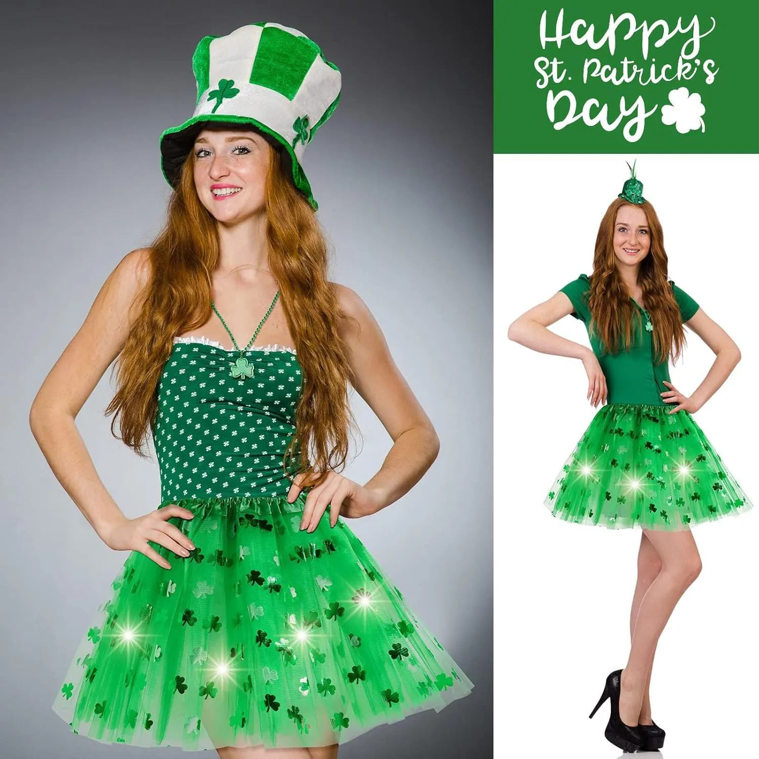 Women's LED Tutu Skirts Layered Ballet Dance Tulle Skirt Light Up Skirts for Party Costume