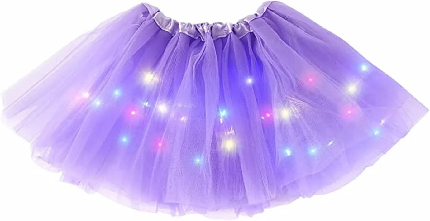 Women's LED Tutu Skirts Layered Ballet Dance Tulle Skirt Light Up Skirts for Party Costume